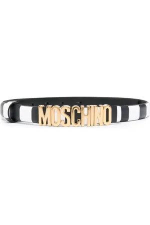 Moschino Striped leather belt