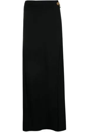 Moschino Padlock-detail asymmetric maxi skirt