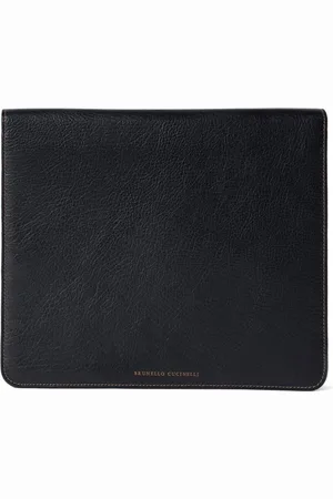 Brunello Cucinelli Logo-debossed leather laptop bag