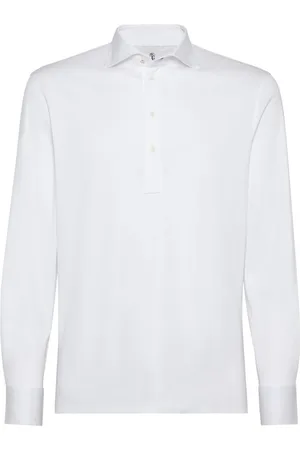 Brunello Cucinelli Shirt-sleeved cotton-blend polo shirt