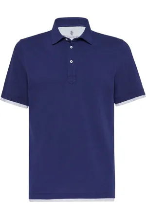 Brunello Cucinelli Double-layer cotton polo shirt