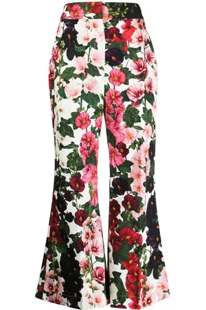 Oscar de la Renta Hollyhock flared cropped trousers