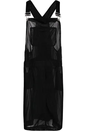 Moschino Dungaree-style sheer dress