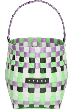 Marni Logo-appliqué interwoven bucket bag