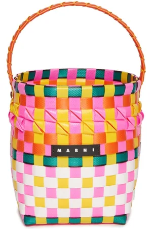 Marni Logo-appliqué interwoven bucket bag