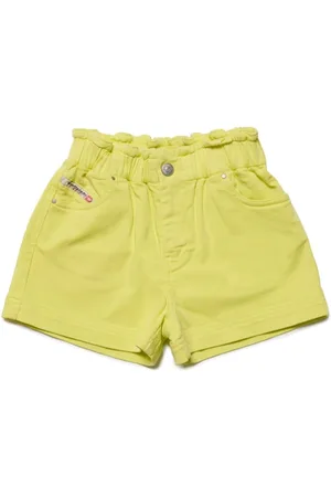 Cashmere in Love Kids York mélange-effect knitted shorts - Yellow