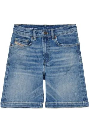 Diesel D-Macs whiskering-effect denim shorts