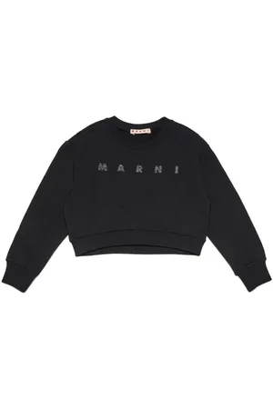 Marni Glittered-logo cotton sweatshirt