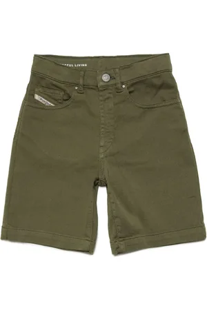 Diesel D-Macs-SH-J logo-patch denim shorts