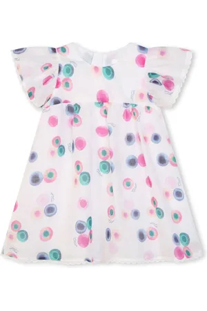 Chloé Graphic-print ruffled dress