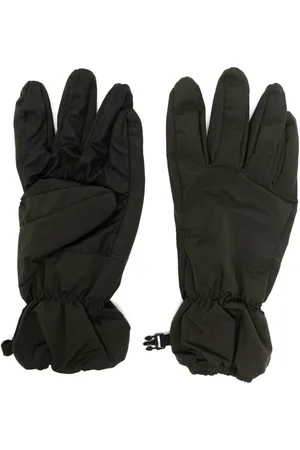 Stone Island Logo-print crinkled panelled gloves