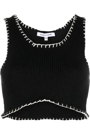 AISLING CAMPS Blanket Stitch cropped tank top
