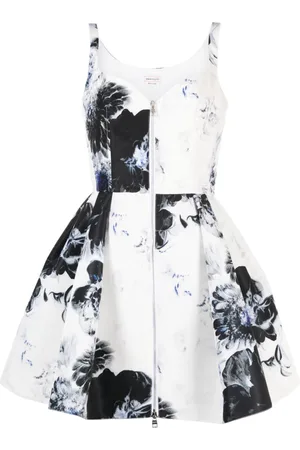 Alexander McQueen Chiaroscuro floral-jacquard minidress