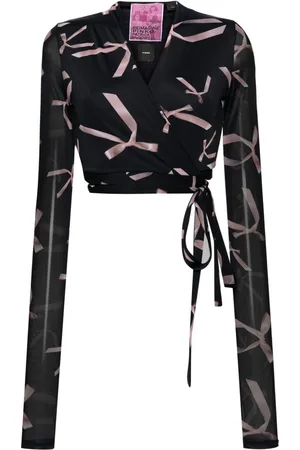 Pinko X Patrick McDowell long-sleeved wrap top