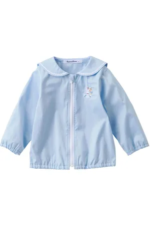 Familiar Bear-embroidered sailor-collar coat