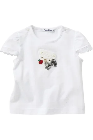 Familiar Bear-embroidered crew-neck T-shirt