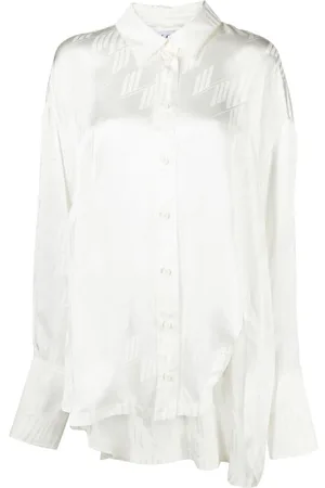 The Attico Diana asymmetric jacquard shirt