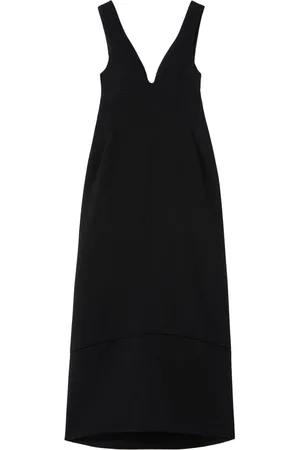 Jil Sander Sweetheart-neck wool maxi dress