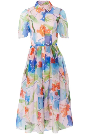 Carolina Herrera Floral-print organza shirtdress