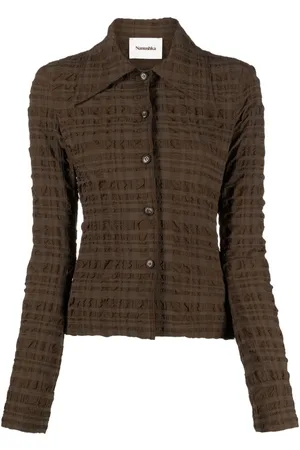 Nanushka Lotte seersucker checked shirt