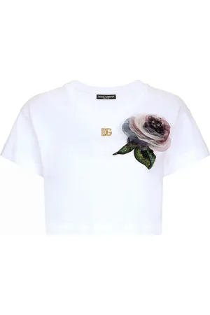 Dolce & Gabbana Flower-detailing cotton T-shirt