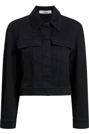 Another Tomorrow Cropped organic-cotton blend denim jacket