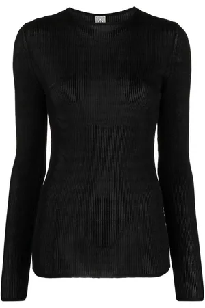 Totême Metallic ribbed-knit jumper