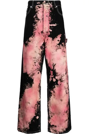We11 Done Tie-dye-print wide-leg jeans