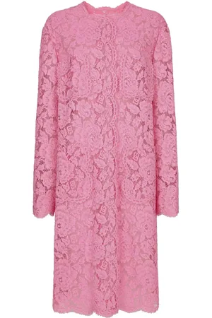 Dolce & Gabbana Floral-lace single-breasted coat