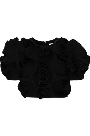 Viktor & Rolf Rose-appliqué cropped top