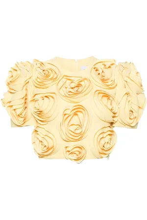Viktor & Rolf Rose-appliqué cropped top