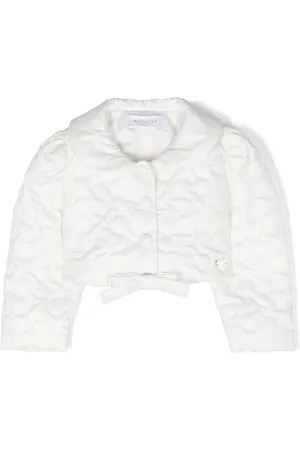 MONNALISA Bow-detail quilted padded jacket