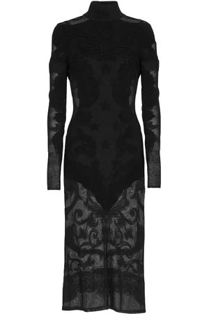 Balmain Baroque fine-knit midi dress