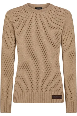 Dsquared2 Logo-patch pointelle-knit jumper