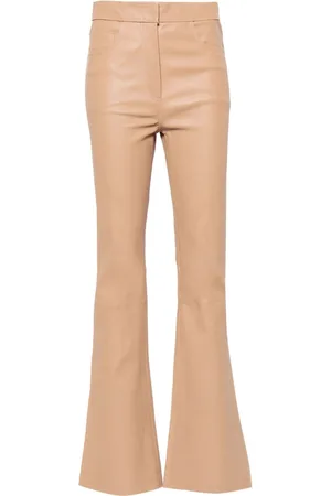 REMAIN High-waist leather flared trousers