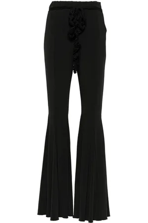 ROTATE Ruffle-detailing high-waist flared trousers