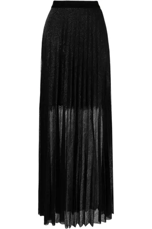 TALBOT RUNHOF Lurex-detail pleated maxi skirt