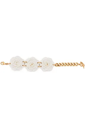 BLUMARINE Flower-detailing cable-link chain bracelet