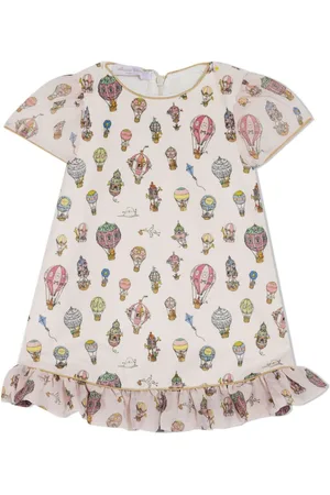 Atelier Choux Hot Air Ballon-print velour dress