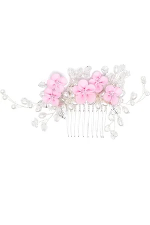 MONNALISA Logo-tag faux-flower hair clip