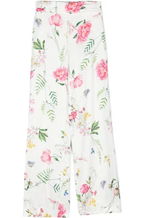 MONNALISA Floral-print wide-leg trousers