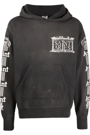SAINT MXXXXXX Logo-print cotton hoodie