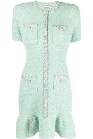 Self-Portrait Sequinned tweed minidress