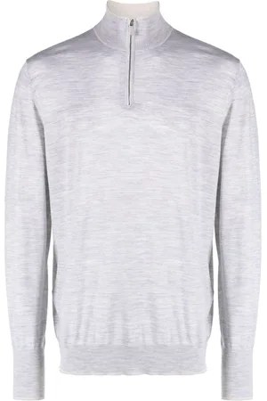 ELEVENTY High-neck zipped wool jumper