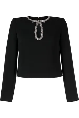 Self-Portrait Crystal-embellished cut-out top