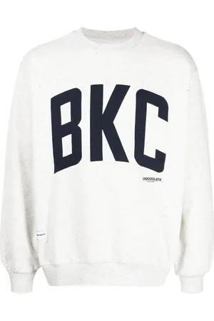 Chocoolate Motif-embroidered jersey-texture sweatshirt