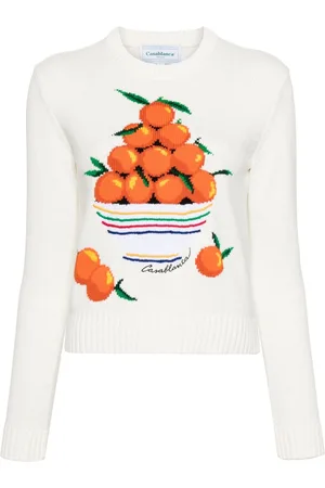 Casablanca Patterned intarsia-knit cotton jumper