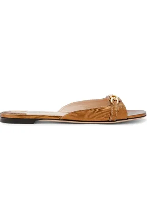 Gold Rivet Studded Flat Sandals Women Open Toe Leather Mules Ankle Cross  Tied Brand Beach Shoes Woman Summer Gladiator Sandals - Women's Sandals -  AliExpress