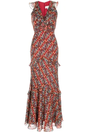 SALONI Rita geometric-pattern print dress