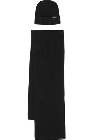 Calvin Klein Ribbed-knit scarf set (set of two)